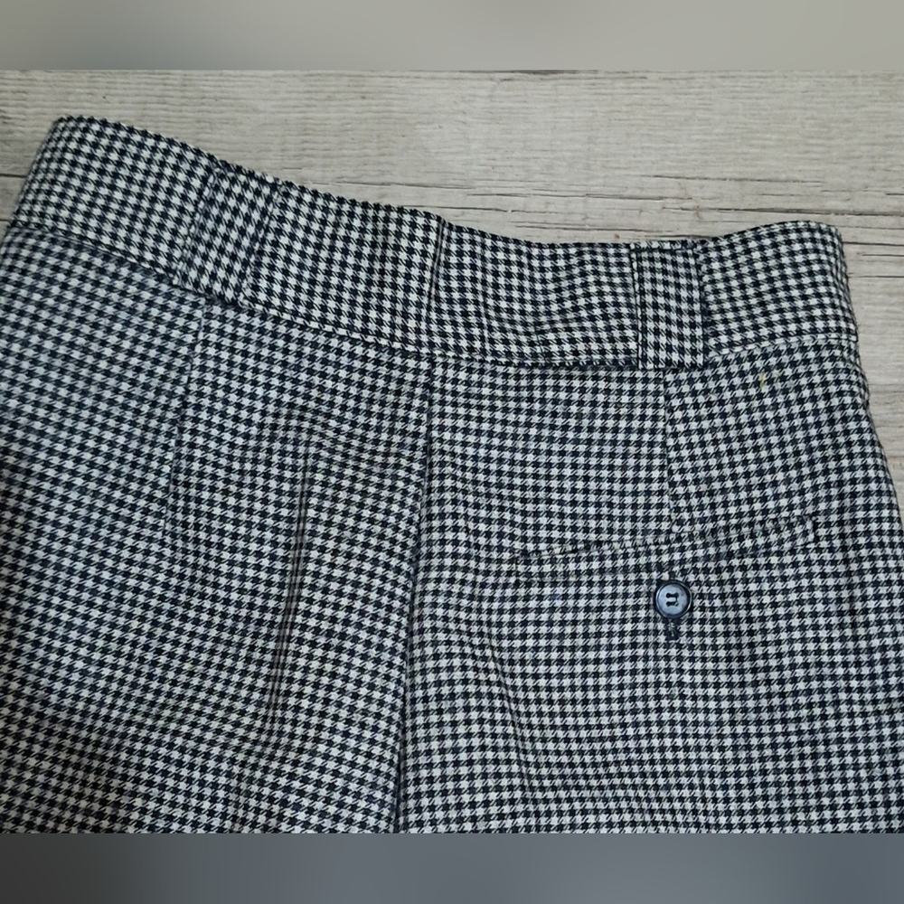 #1884 VTG EUC Giorgio S'Ant Angelo Pleated Checked High Waisted Trousers Sz. 4 - Picture 5 of 7